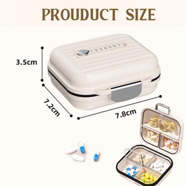 XSDSLS Pill Organizer Box Klein Pillendose für Unterwegs Tablettenbox 7 tage tragbare Pillendose mit 7 Fächern mit Etiketten Tragbar Pillenbox Klein Tablettendose für Vitamine (Rosa)