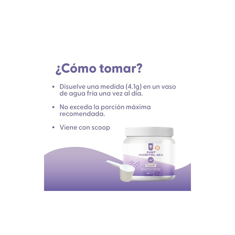 Myo Inositol y D-Chiro Inositol en Polvo, Suplemento 130g