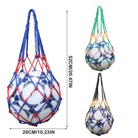 Reccisokz 3-Piece Set Ball Mesh Bag, Ball Rack Net, Portable Net, 1 Ball Basketball Mesh Bag, Thick Mesh Bag for Carrying Basketball, Volleyball