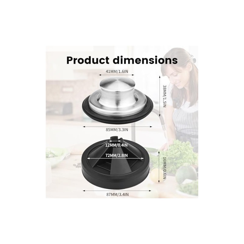 Garbage Disposal Splash Guard with Sink Drain Stopper Cover, Stainless