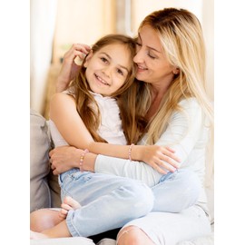 Jovivi Mother and Daughter Gifts for Mum Daughter Birthday Presents, Rose Quartz Crystal Heart Bracelets Jewellery Gifts for Mum,Women, Mummy Mothers Day Gifts from Daughter