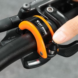 Phidinova Bike Bell Hidden Conch Bicycle MTB Bells Max 100db Clear Long Sound for 22.2mm/0.78in Handlebars Ebike Horn for Adults or Kids Bike (Black Clear)