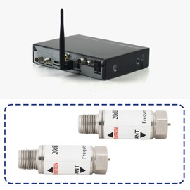 LT Easiyl 2 x 20 dB Inline Amplifier 10-2400 MHz Inline Satellite Amplifier Singal Booster Replacement for AMP SAT DVB-T Amplifier