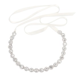 KIKIUEZIR Rhinestone Flower Girl Headpiece Crystal Wedding Hair Accessories Silver Bridal Flower Headband for Birthday, Party, and First Communion