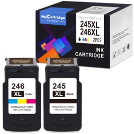 myCartridge SUPRINT 245XL Ink Cartridge PG-245 CL-246 Replacement for Canon Ink 245 and 246 Compatible for Canon 245XL 246XL Combo Pack for Pixma MG2522 TS3122 TS3322 MX490 TR4520 Printer 245 Ink