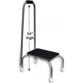 JSNY Medical Step Stool Non-Skid Steel Footstool with Handle Support for Seniors Kids