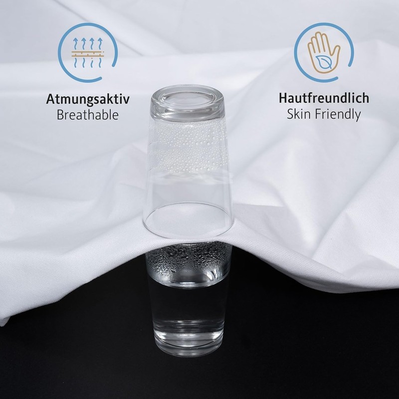 Komfortec Waterproof Mattress Protector 200 x 200 cm, Breathable, Crinkle
