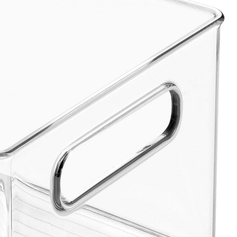 mDesign Plastic Deep Bin Organizer Caddy Container w/ Handles for