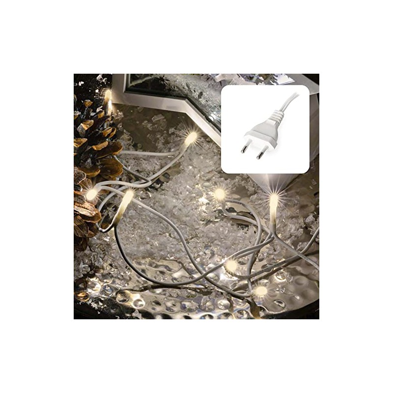 hellum 100-tlg. mini LED Lichterkette mit Stecker und weißem Kabel,