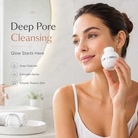 Electric Facial Cleansing Brush for Women – 3 Vibration Modes & Interchangeable Heads for Daily Skin Care