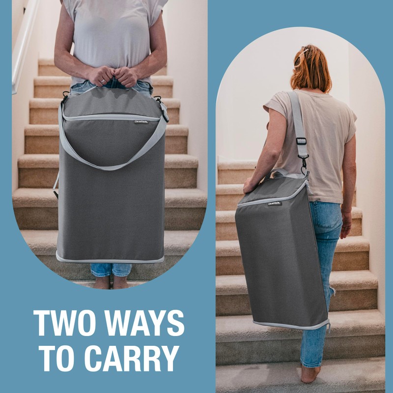 CleverMade Hanging Laundry Hamper Bag with Over the Door Hooks;