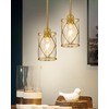 Osimir Brushed Gold Pendant Lights Kitchen Island, 2 Pack Brass
