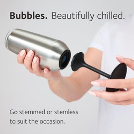 Huski Champagne Flute | NEW | Premium Stainless Steel Champagne Glass with Lid | Go Stemmed or Stemless with Detachable Stem | Triple Insulated Tumbler | 8oz Capacity | Great Gift (Powder Pink)