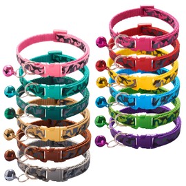 Puppy Collars-12 Pack Puppy Collars for Litter, Adjustable Puppy ID Collars Soft Nylon Whelping Collars for Newborn Litter Puppy Pets (Colorful Puppy Collars)