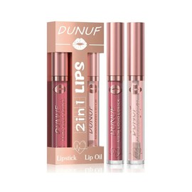 Duo Labial Mate y Gloss Larga Duración, Alta Pigmentación, Acabado Profesional, No Transfiere, Hidratante, Color Intenso Todo el Día, Compacto y Portátil para Uso Diario o Eventos (No. 07)