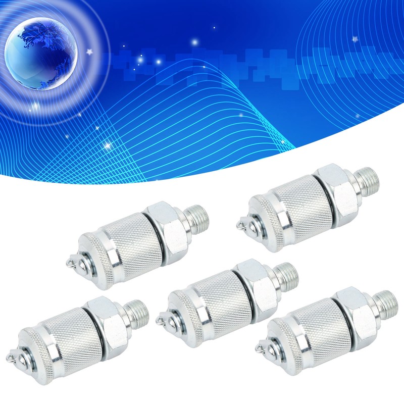 5Pcs Hydraulic Testing Adapter Thread Test Coupling Connectors Pressure Measuring