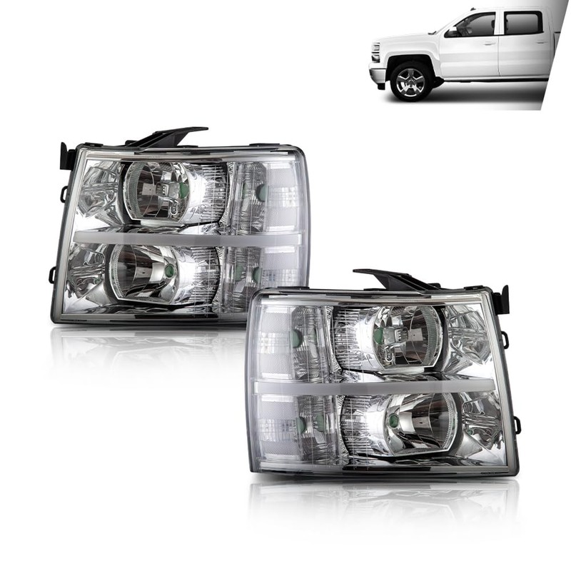 G-PLUS LED DRL Headlights, Fit Chevy Silverado 2500 3500 &