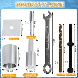 Pool Anchor Removal Tool Kit 12 Set, Pool Safety Cover Anchors Replacement Tools, Swimming Pool Brass Anchor Rethreading and Removal Tool