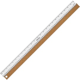 Boompark 24 Inch Metal Ruler, Stainless Steel Straight Edge Ruler with Cork Backing, Non-Slip Imperial & Metric Measuring Tool for School, Office, Woodworking, Drafting