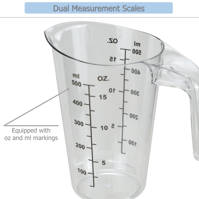 EIKS Plastic Measuring Cups for Baking, Cooking, DIY & Commercial