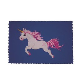 U24 Brillenputztuch Einhorn 1 blau Fahne Flagge Glasreinigungstuch Microfasertuch