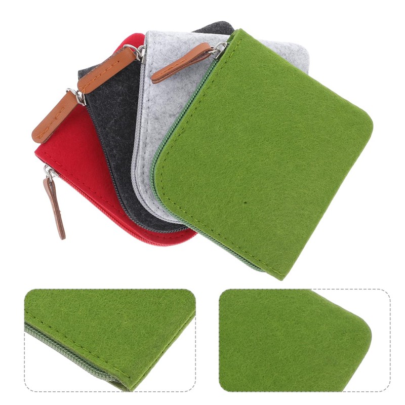DEARMAMY Set of 4 Felt Wallet for Mini Purse with