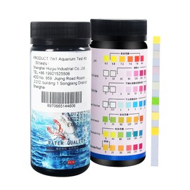 7in1 Aquarium Test Kit for Freshwater Aquarium Fast & Accurate Water Quality Testing Strips for Aquariums & Ponds | Monitors pH, Alkalinity, Nitrite, Nitrate, Chlorine, Carbonate, Hardness(50 Tests)