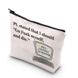 JNIAP Nurse Cosmetic Makeup Bag ICU ED Nurse Meme Gifts Nurses Week Gift Med Surg Nurse Zipper Bag (stated that I mb)