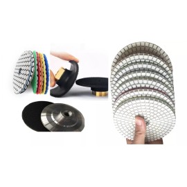 Roxx Tools 4" wet dry polisher grinder stone polish pad 47+ aluminum flexible rubber backer