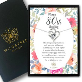 Thoughtful Gifts 80th birthday gift girls necklace a special meaningful sentimental keepsake jewellery gift present for eightieth birthday beautifully boxed with heartfelt verse words she will love