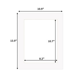 11x14" White Picture Mats for 8.5x11" Pictures with Core Bevel Cut Frame Mattes - Pack of 12