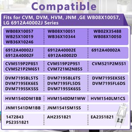 HUTUDAN 8-Pack 6912A40002J Microwave Halogen Light Bulb, 120V 50W G8 Halogen Lamp Compatible with LG Kenmore LMV2031ST LMV2031BD 83543, Replacement for 2025028 AH3610037 EA3610037 PS3610037