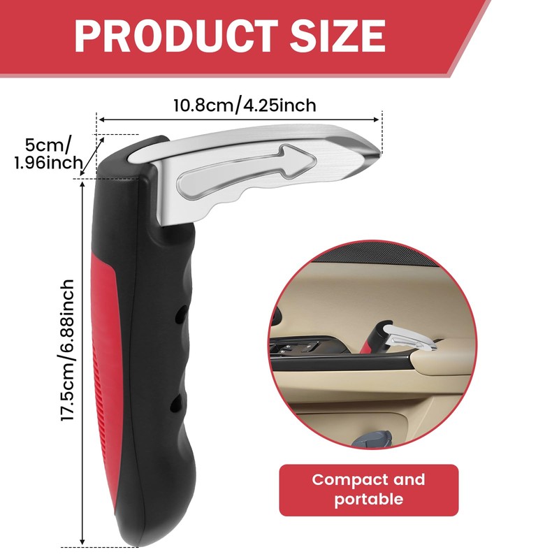 2Pcs Car Door Assist Handle, 3 in 1 Multifunction Portable
