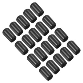 PATIKIL 9mm Snooker Cue Tip Cover, 20 Pcs Pool Cue Tips Rubber Cover Billiards Head Club Protector Stick Head Tool for Snooker Accessory, Black