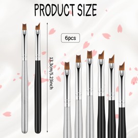 Oblique Head Nail Brushes Moon Shape French Brush French Tip Nail Brushes Set Oblique Head French Tip Nail Brushes French Manicure Brush Wood Handle Painting Drawing Brush for Nail