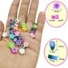 ANSGGB 200pcs Flower Polymer Clay Beads, Mixed Flowers Charm Spacer