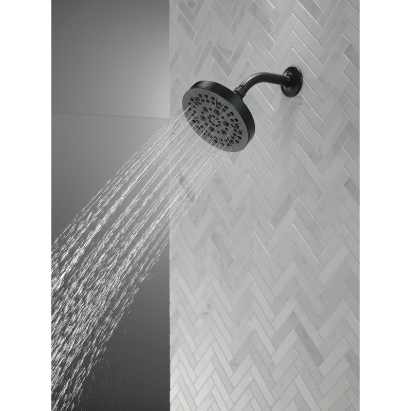 Delta 6-Setting Matte Black Shower Head with High Pressure Spray,