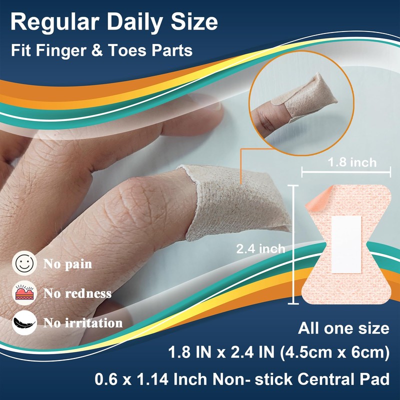 Hysimedy Silicone Fingertip Bandages for Sensitive Skin - 1.8" x
