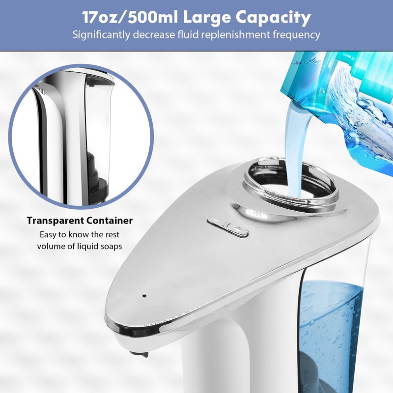 HMJIA Automatic Soap Dispenser, 500 ml, Non-Contact Automatic Soap Dispenser,