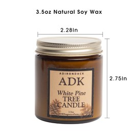 White Pine Scented Candle, Plant Based Aromatherapy Candle for Home Decor & Kitchen Décor, 17 Hrs of Burn Time, Wax Jar Candles for Relaxation, Natural Candles Gift for Mother’s Day