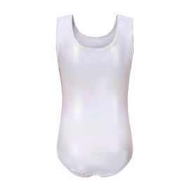 Ukyzddio Girls Rainbow Gymnastics Leotards Sleeveless Athletic Ballet Dance One-Piece Bodysuit Sparkle Dance Outfit Dancewear White Size 12
