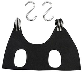 Cats Dogs Grooming Hammock Harness Kit, Pet Grooming Sling, Restraint Bag, Pet Nail Clip Helper Bag with S Hooks for Grooming, Bathing, Nail Cutting, Ear, Eye Care (Black)