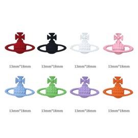 32 PCS KAWS Planet Nail Charms for Acrylic Nails Y2K 3D Metal Cute Colored Alloy Saturn Charms for Nails Gems Art Jewels Supplies for DIY Flat Back Manicure Accessories