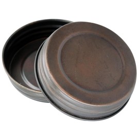 Oil Rubbed Bronze Vintage Reproduction Lids for Mason, Ball, Canning Jars (4 Pack, Wide Mouth)