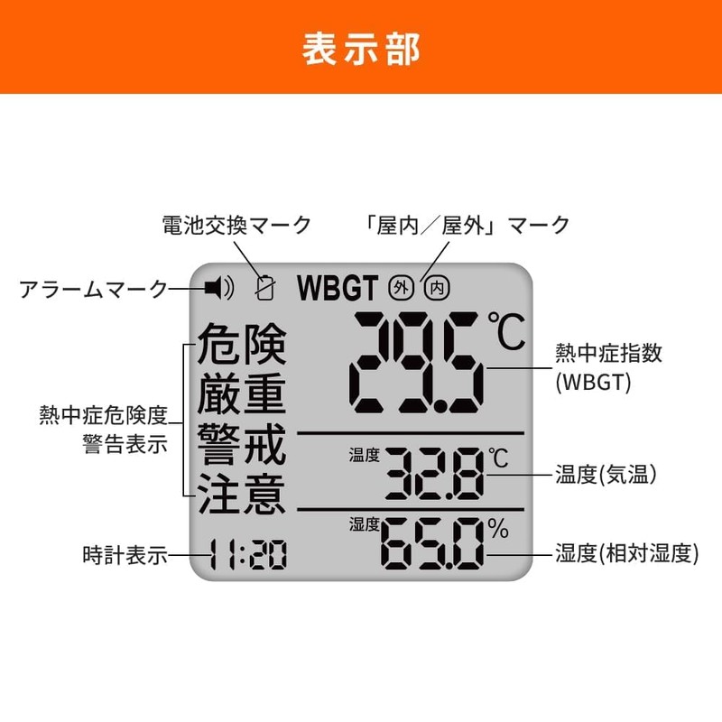 黒球式 熱中症指数計【適格請求書発行事業者】WBGT測定器 熱中症指数計 屋外 携帯 壁掛け 三脚 置き型 腕時計 熱中症計