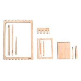 Rayher Wooden Loom Set, FSC Mix Credit, 11 Pieces, 3 Different Frames, with Weaving Ships, Weaving Needles, Weaving Comb, 63125505