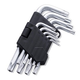 FINDER XJ193123P Arm Star Key Wrench Set, Hollow End Star Key Set T10-T50, Set of 9 Pieces, Standard