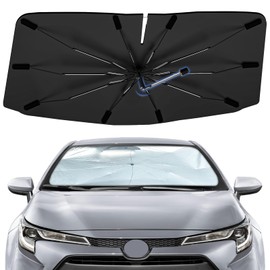 Windshield Sun Shade Umbrella for Toyota Corolla 2020-2024, Foldable Sunshade for Car Front Window, 360 Rotation Automotive Interior UV Protection for Outdoor Parking, Keep Car Cool