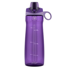 Pogo BPA-Free Plastic Water Bottle with Chug Lid, Purple, 32 oz.