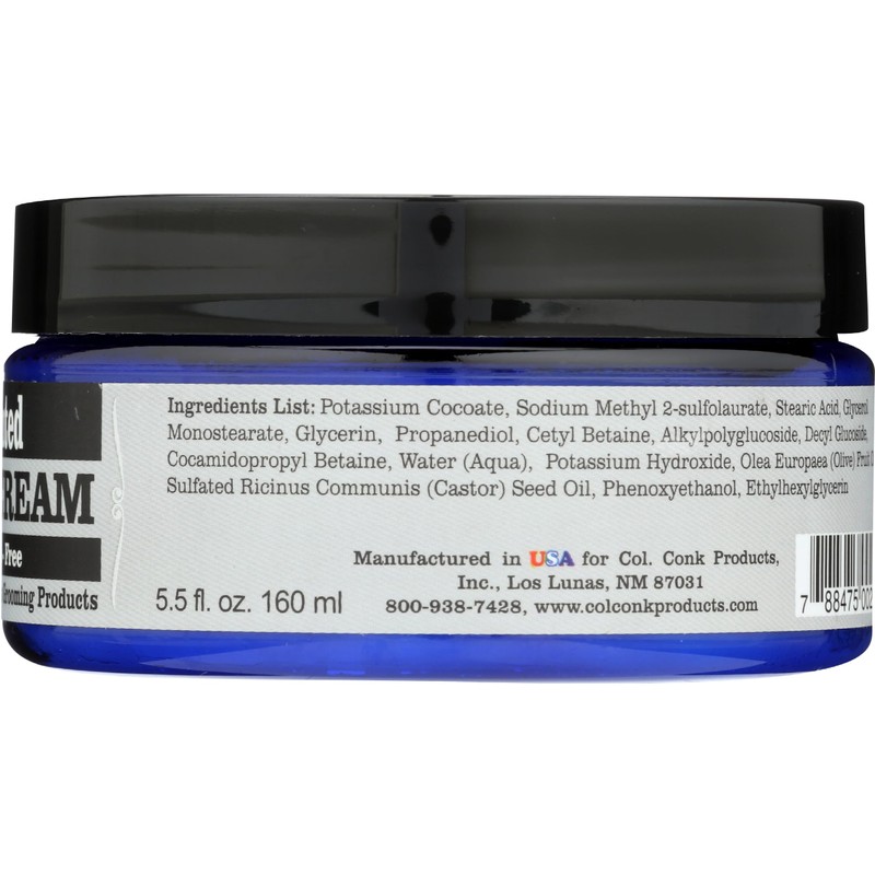 COLONEL CONK Shave Cream Unscented, 5.5 FZ